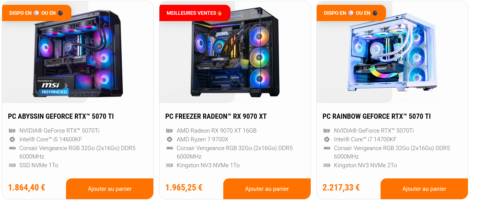 FlowUp Shop — autre config Corsair