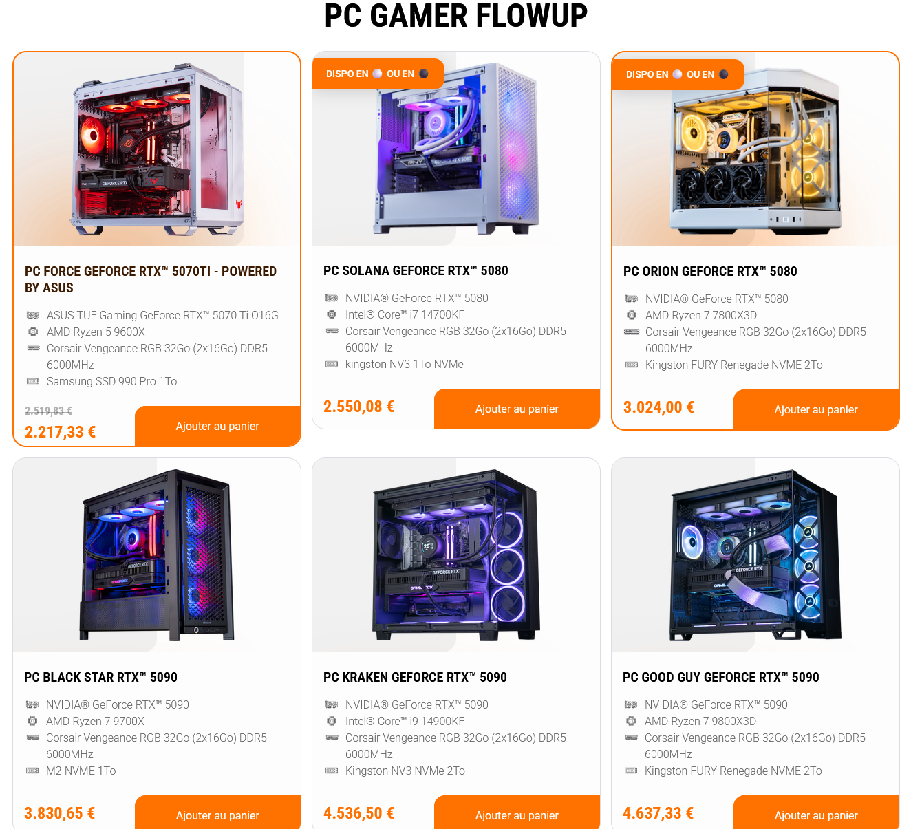 FlowUp Shop — Corsair partout